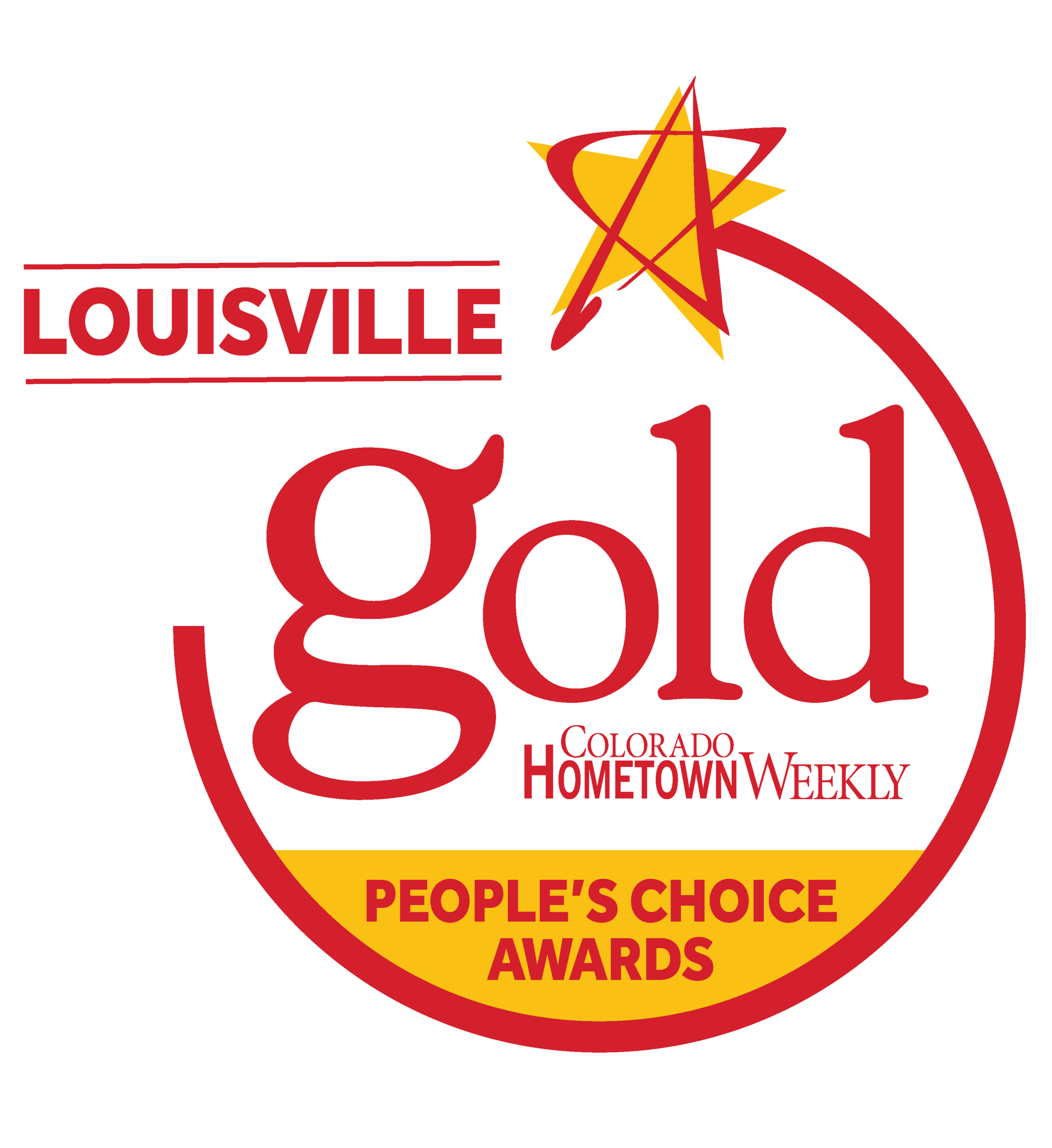 Louisville logo with red 'LOUISVILLE' text, a yellow star and red ribbons on a black background, and a yellow banner reading 'PEOPLE'S CHOICE AWARDS'.